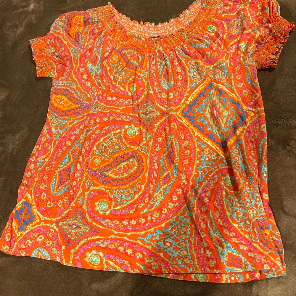 Colorful Ralph Lauren tee shirt. Size 1X